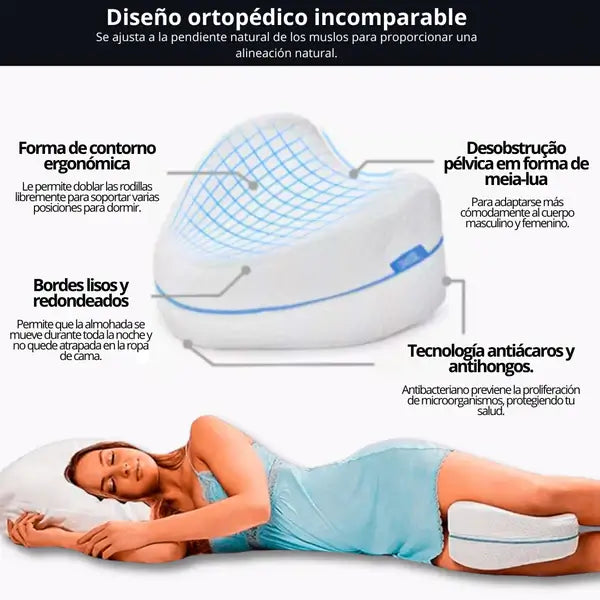 LEG PILLOW - Almohada Ortopédica Entre Piernas Espuma