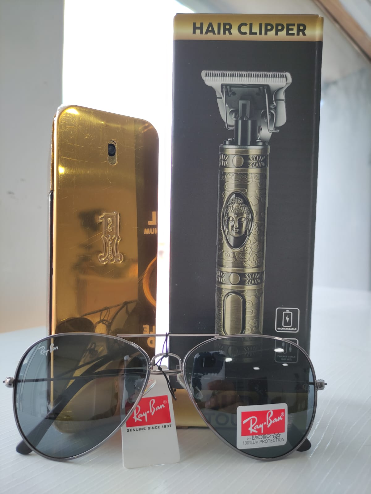 PERFUME ONE MILLION(100ML) + AFEITADORA + GAFAS Rayban