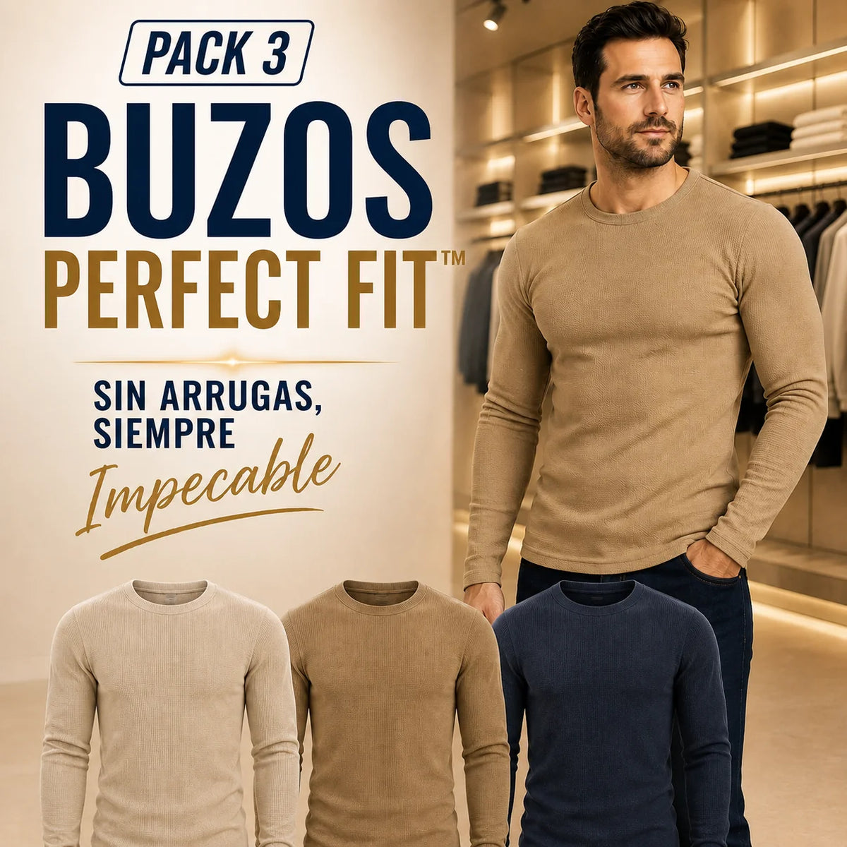 PACK 3 BUZOS PERFECT FIT™ — 70% DE DESCUENTO ¡SOLO HOY! | PAGA AL RECIBIR